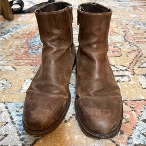 Paul Smith Brown Leather Chelsea Zip Boots